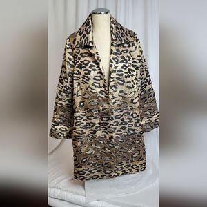 Chico's size 0 jacquard animal print topper